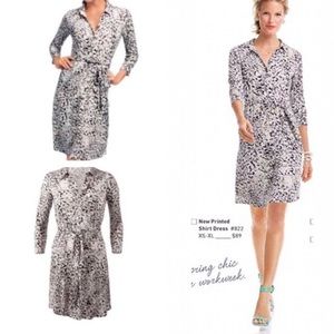 CAbi New Printed shirt dress 822